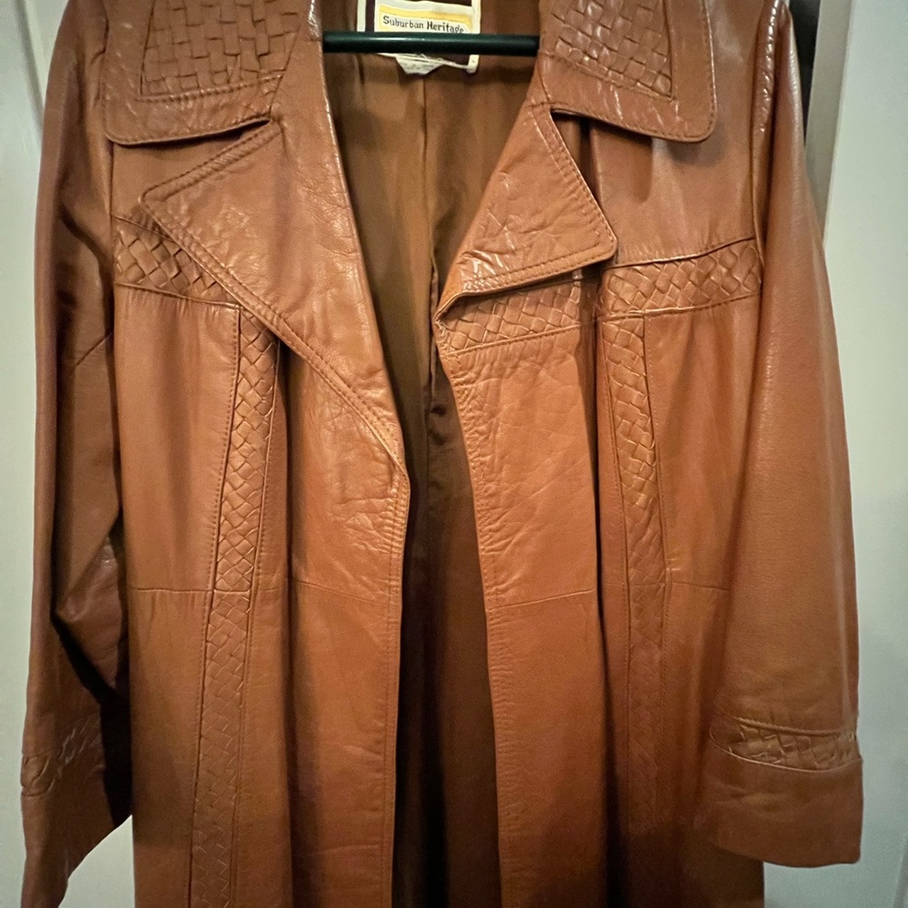 Women’s Vintage Long Leather Coat